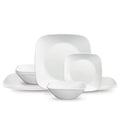 Corelle® Square™ Pure White 12-piece Dinnerware Set with Appetizer Plates. Service for 4