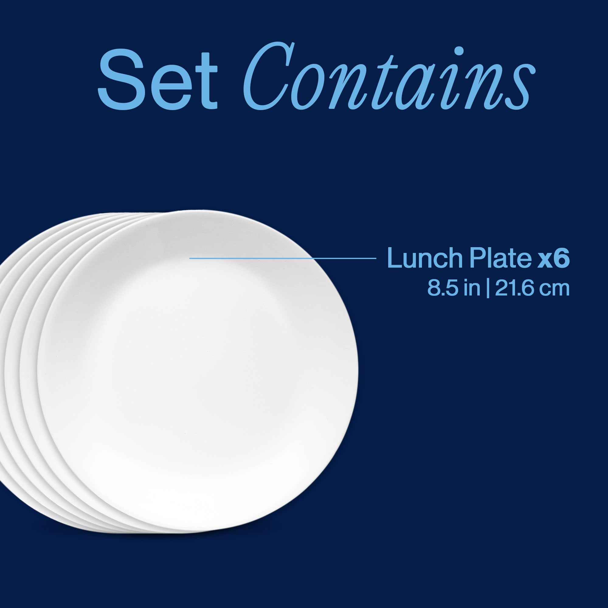 Corelle® Winter Frost White 8.5 Salad Plates. 6-pack
