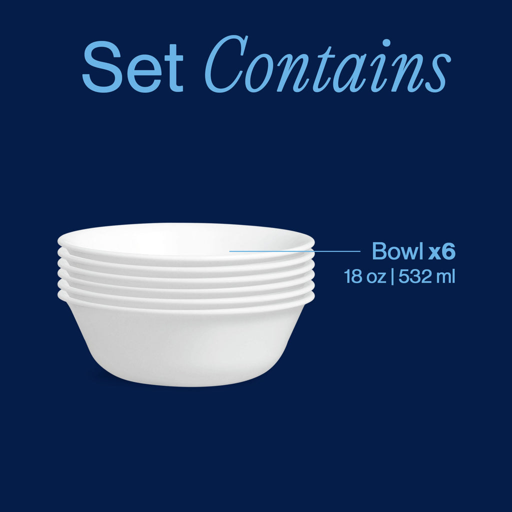 Corelle® Winter Frost White 18-ounce Cereal Bowls. 6-pack