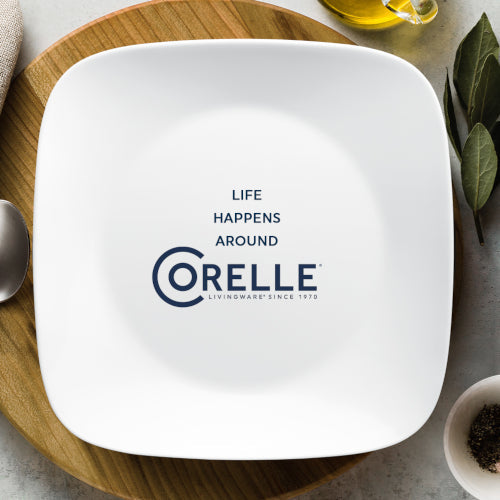 Corelle® Square™ Pure White 12-piece Dinnerware Set with Appetizer Plates. Service for 4