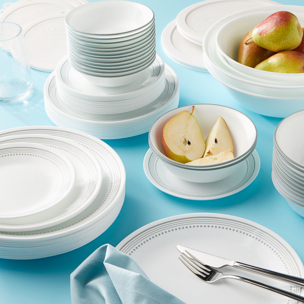 Corelle® Mystic Gray 78-piece Dinnerware Set. Service for 12