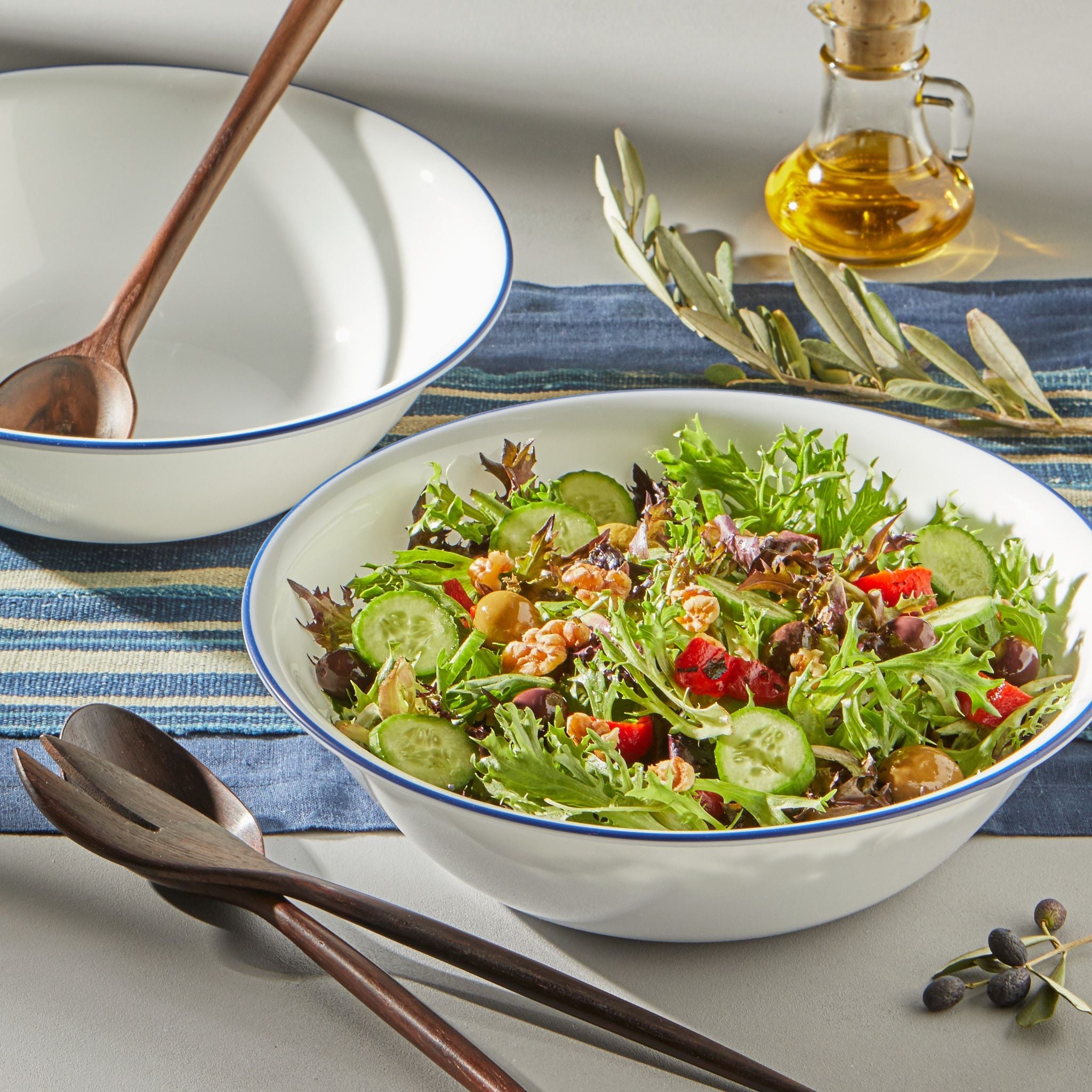 Corelle® Brilliant Blue Banded 2-quart Serving Bowls. 2-pack