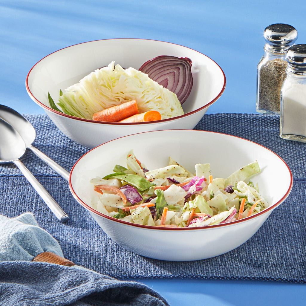 Corelle® Radiant Red Banded 1-quart Serving Bowls. 2-pack
