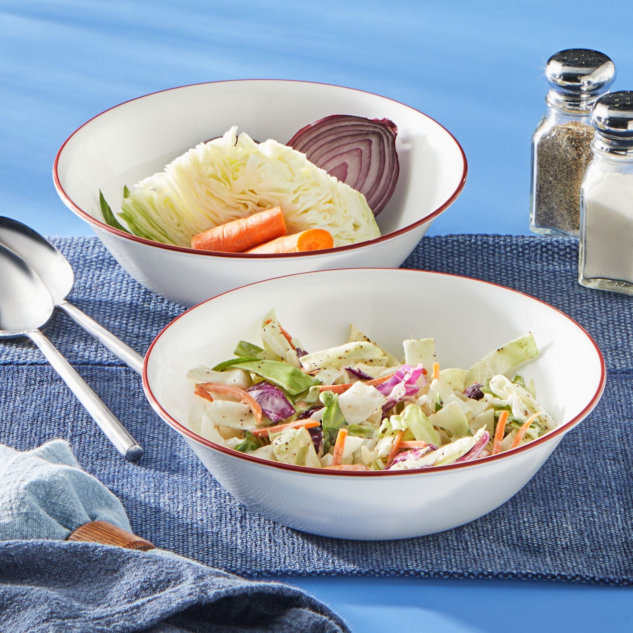 Corelle® Radiant Red Banded 1-quart Serving Bowls. 2-pack