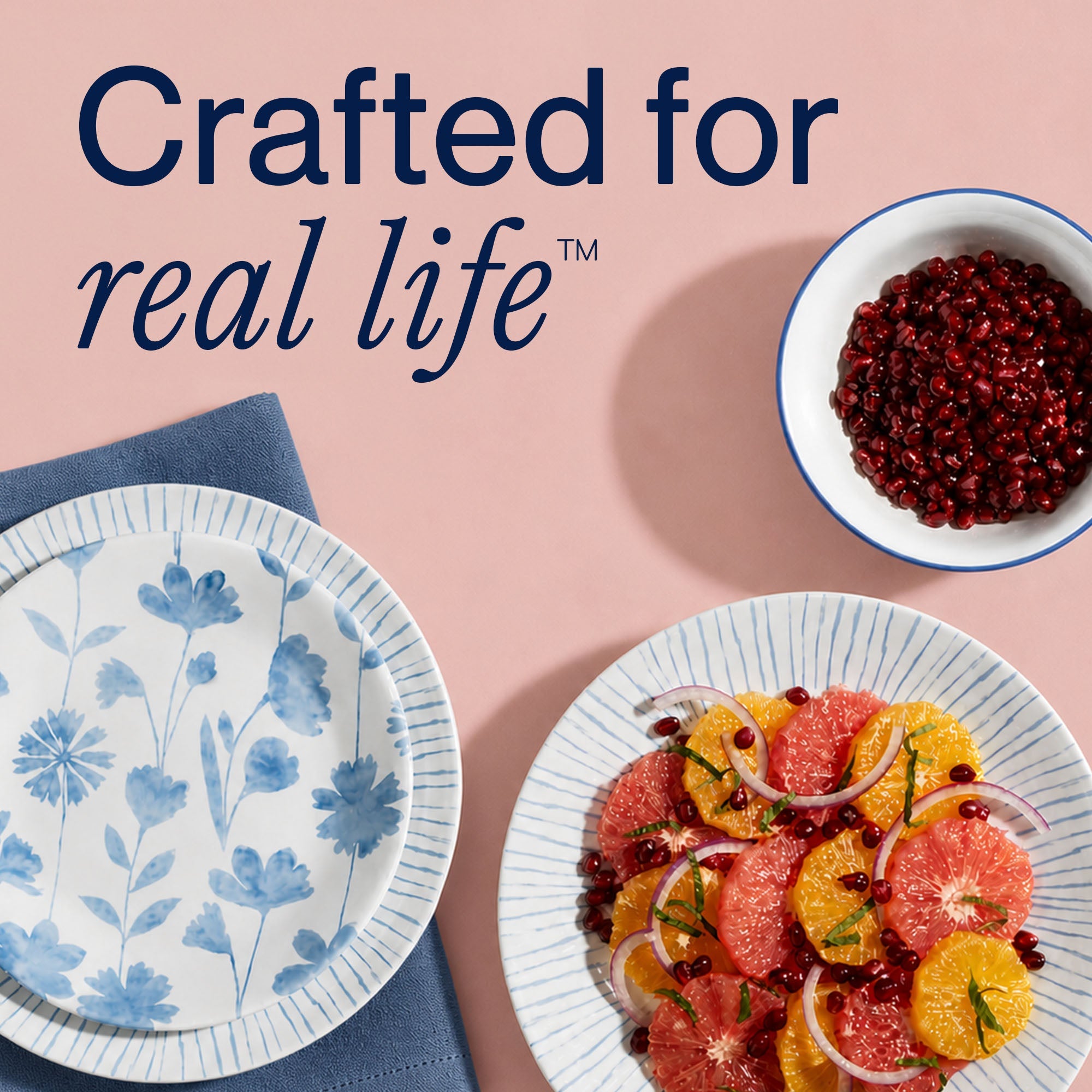 Corelle® Nautical Stripes 18-piece Dinnerware Set. Service for 6