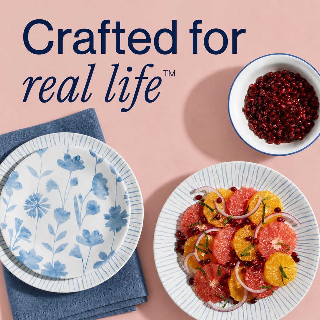 Corelle® Botanical Stripes 32-piece Dinnerware Set. Service for 8