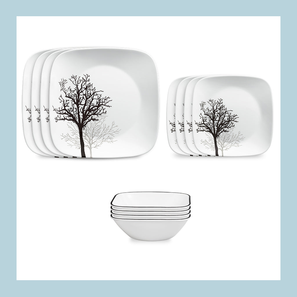 Corelle® Timber Shadows 18-piece Dinnerware Set. Service for 6