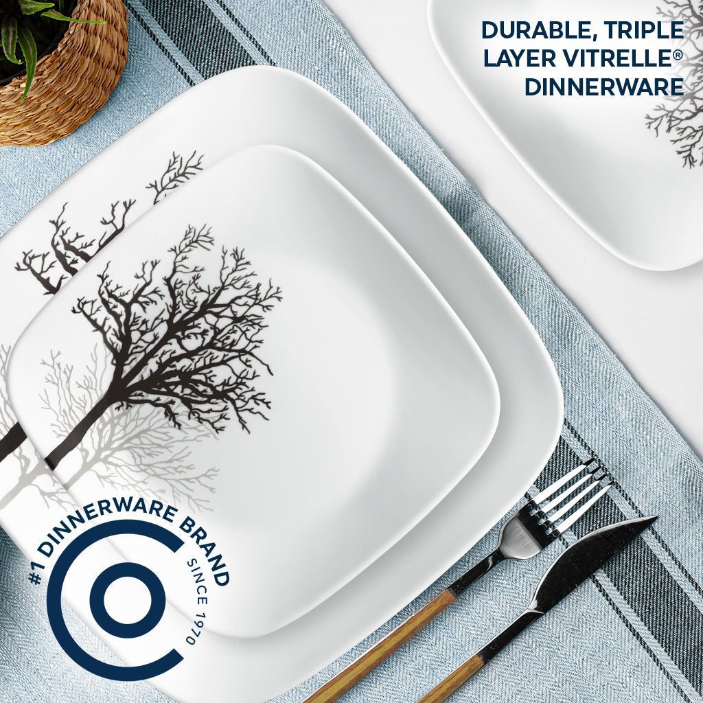 Corelle® Timber Shadows 18-piece Dinnerware Set. Service for 6