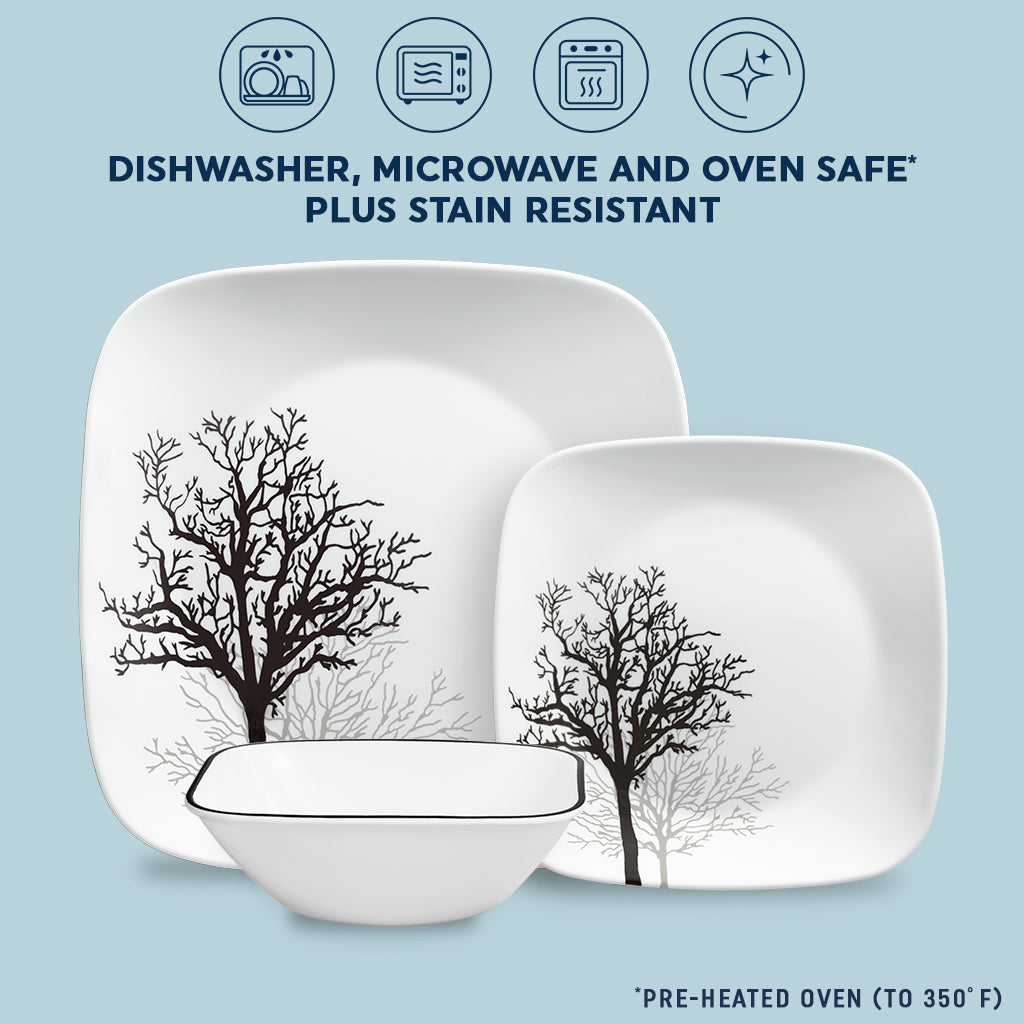 Corelle® Timber Shadows 12-piece Dinnerware Set. Service for 4