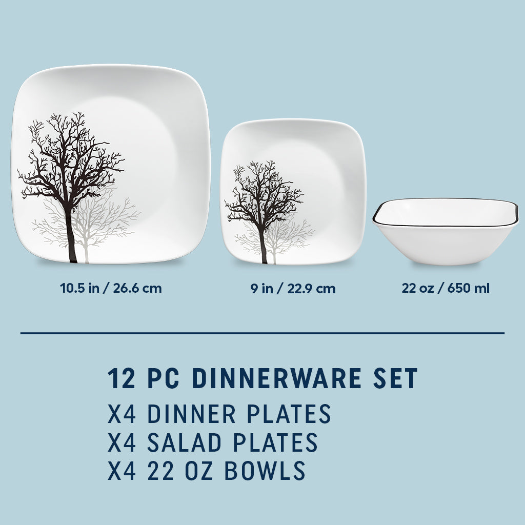 Corelle® Timber Shadows 18-piece Dinnerware Set. Service for 6