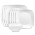 Corelle® Square™ Pure White 12-piece Dinnerware Set. Service for 4