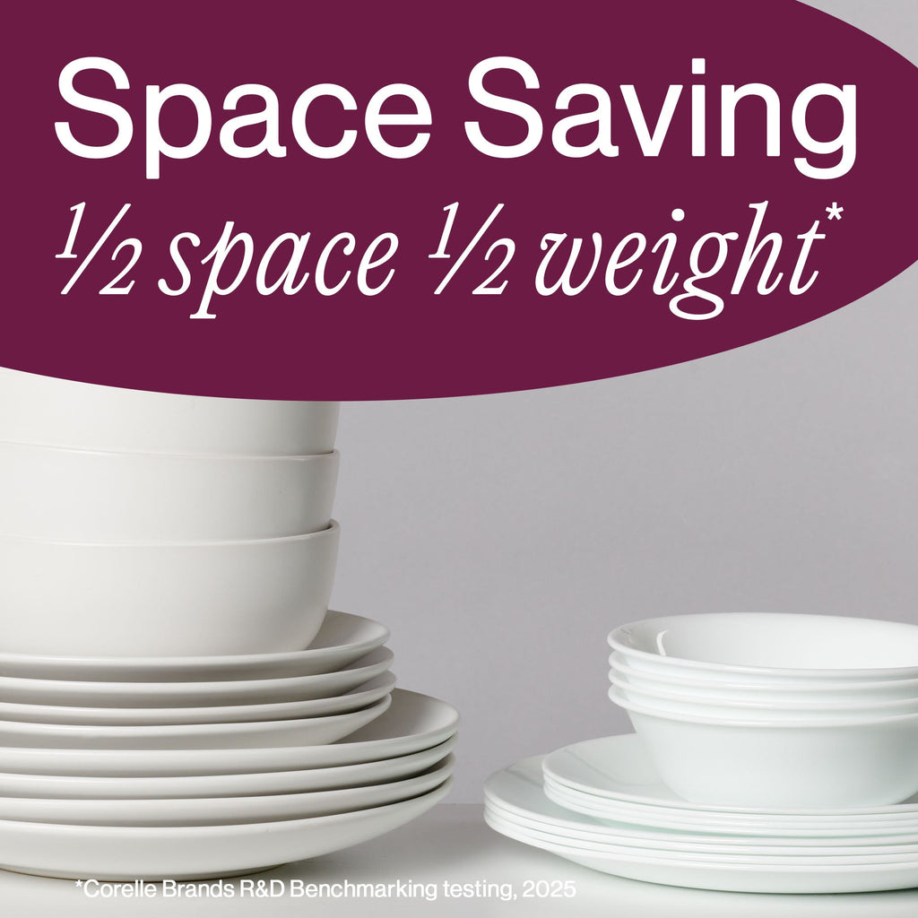 Corelle® Shimmering White 32-piece Dinnerware Set. Service for 8