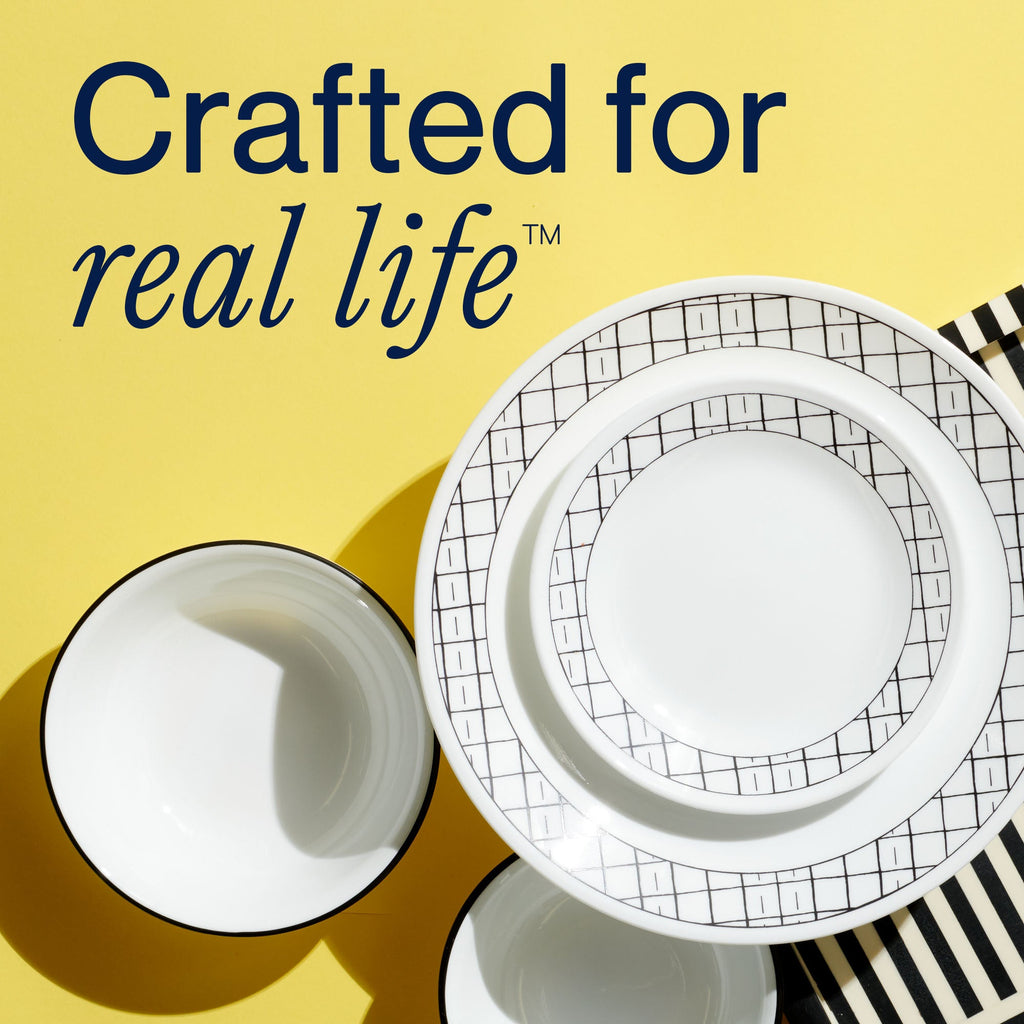 Corelle® Delicate Grid 12-piece Dinnerware Set. Service for 4