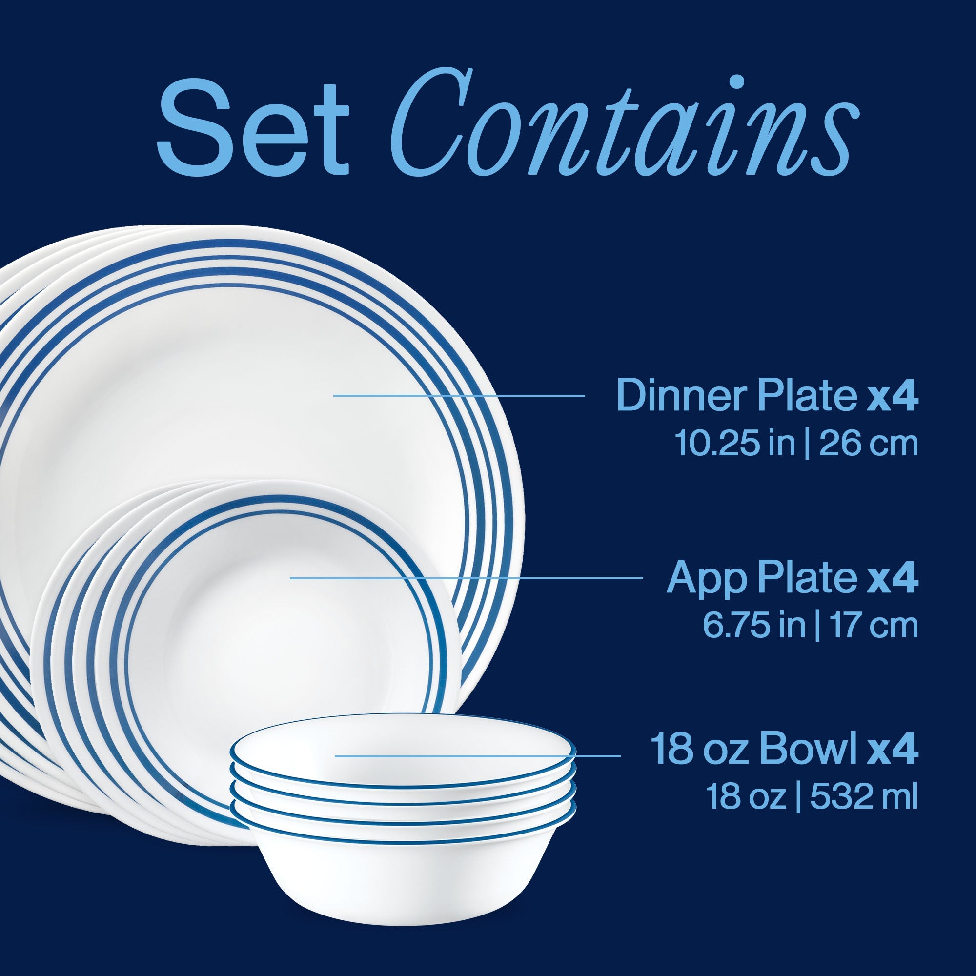 Corelle® Laila 12-piece Dinnerware Set. Service for 4