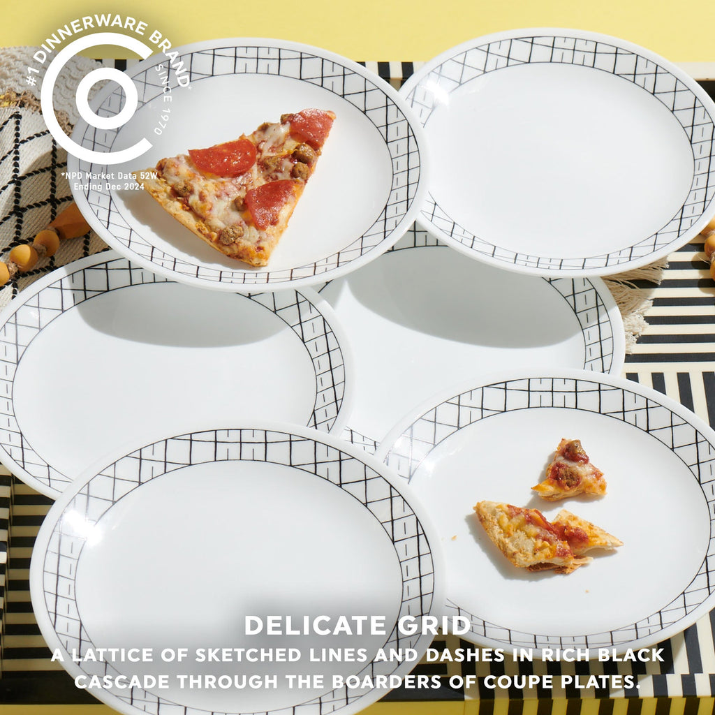 Corelle® Delicate Grid 8.5 Lunch Plate. 6-pack