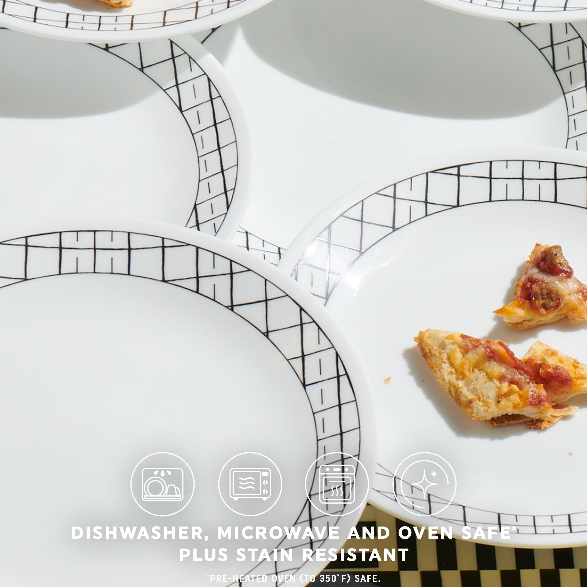 Corelle® Delicate Grid 8.5 Lunch Plate. 6-pack