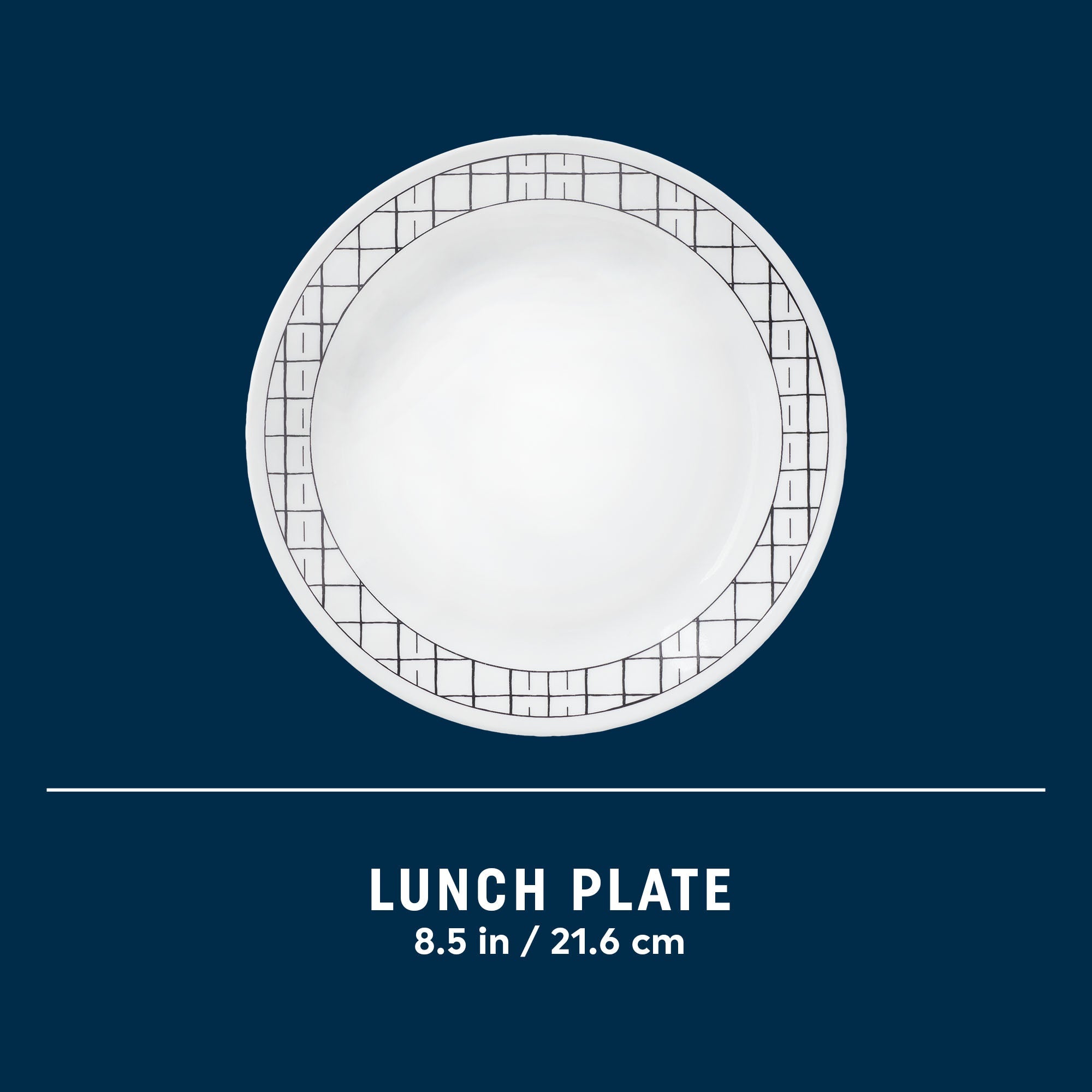 Corelle® Delicate Grid 8.5 Lunch Plate. 6-pack