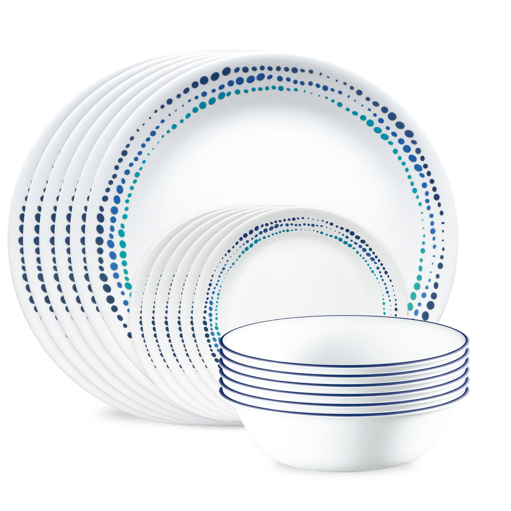 Corelle® Ocean Blues 18-piece Dinnerware Set. Service for 6