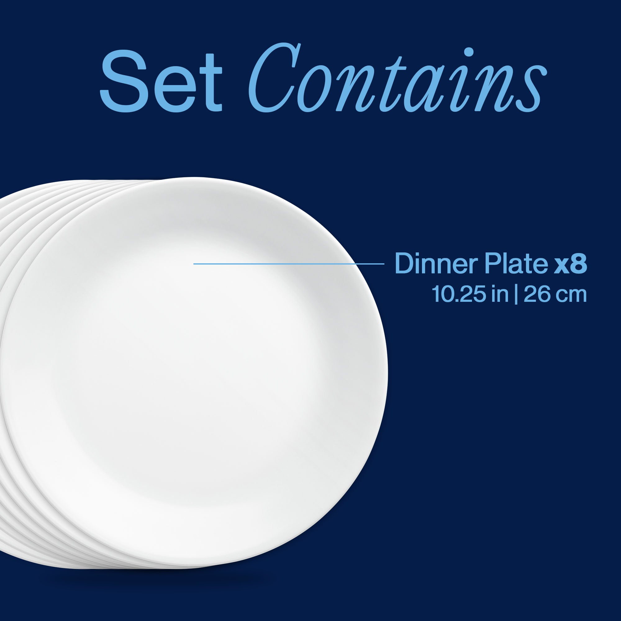 Corelle® Winter Frost White 10.25 Dinner Plates. 8-pack