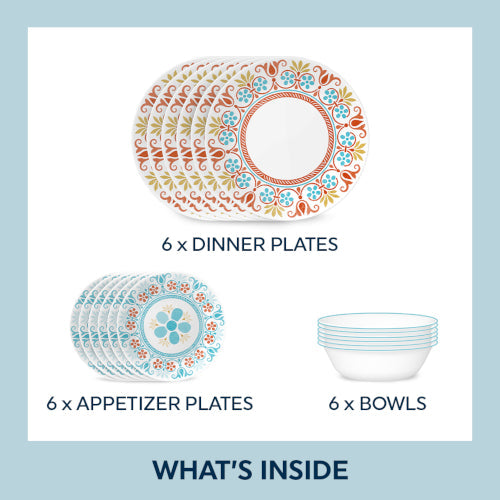 Corelle® Global Collection Terracotta Dreams 18-piece Dinnerware Set. Service for 6