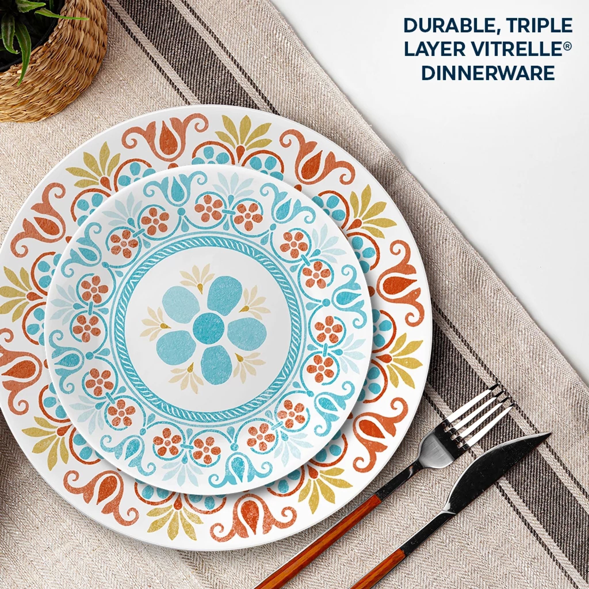 Corelle® Global Collection Terracotta Dreams 18-piece Dinnerware Set. Service for 6