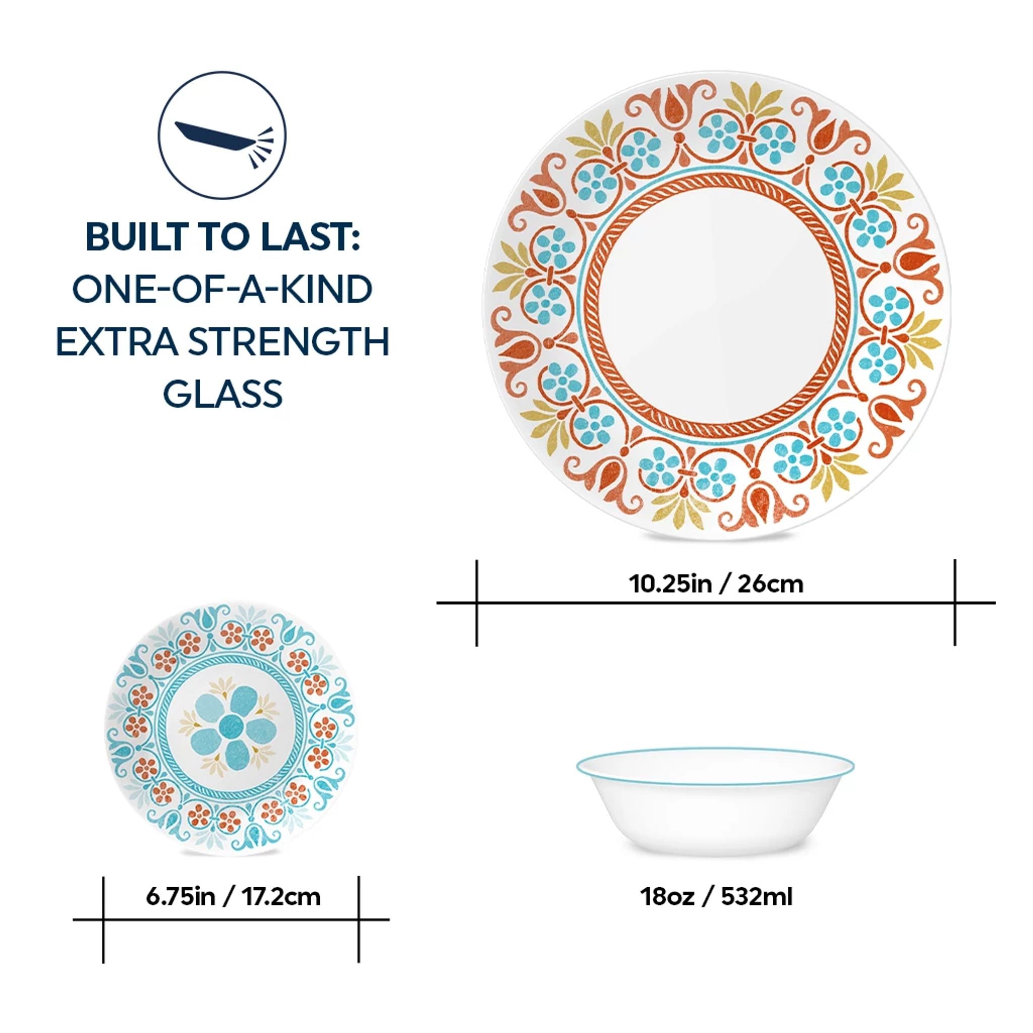 Corelle® Global Collection Terracotta Dreams 18-piece Dinnerware Set. Service for 6
