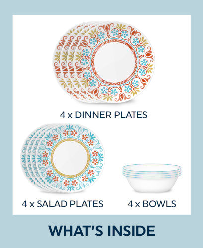 Corelle® Global Collection Terracotta Dreams 12-piece Dinnerware Set. Service for 4