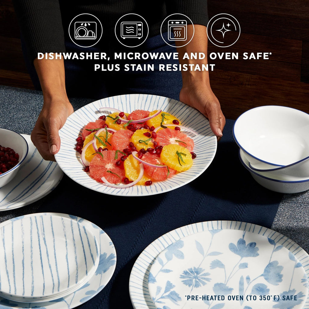 Corelle® Botanical Stripes 12-piece Dinnerware Set. Service for 4