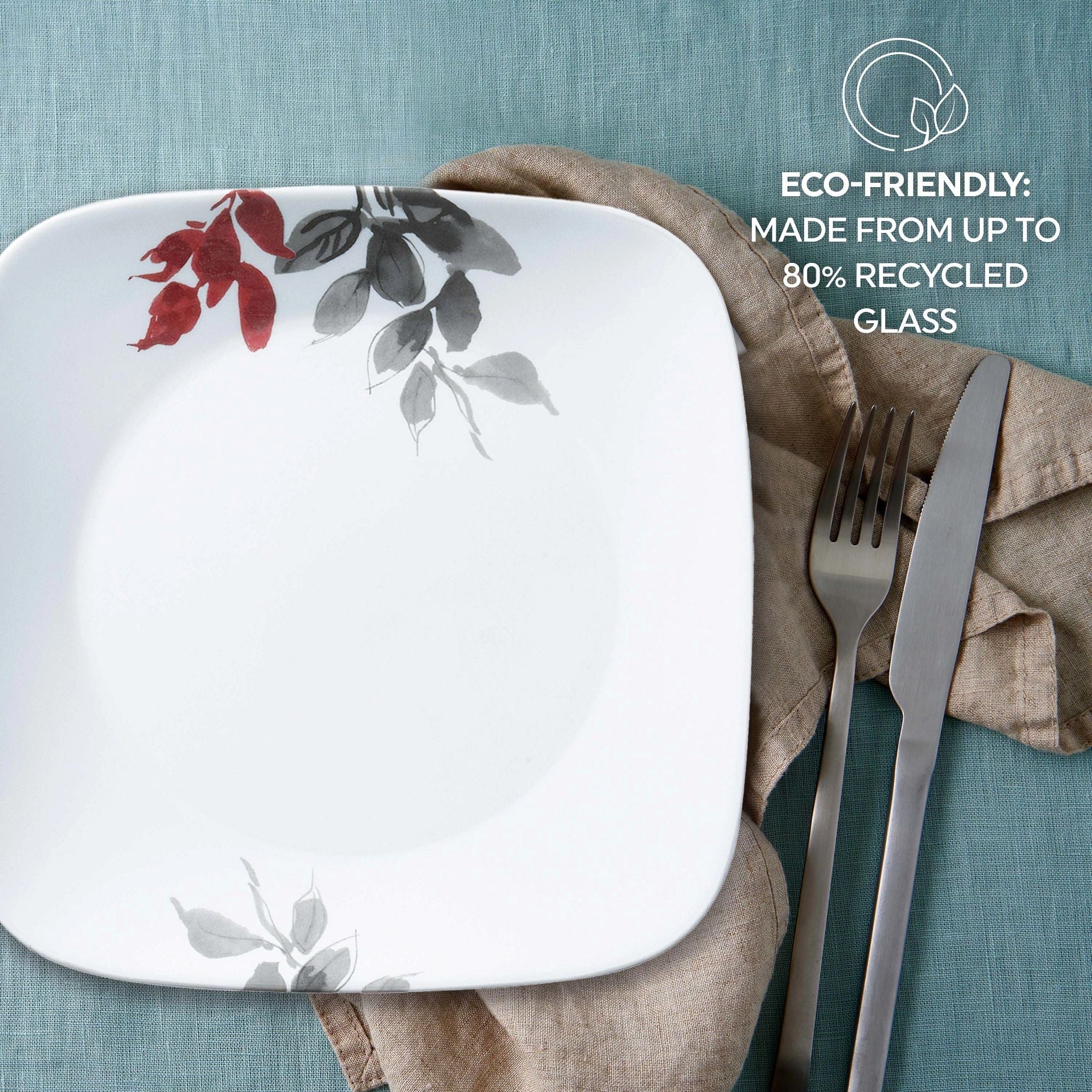 Corelle® Kyoto Leaves 16-piece Dinnerware Set. Service for 4