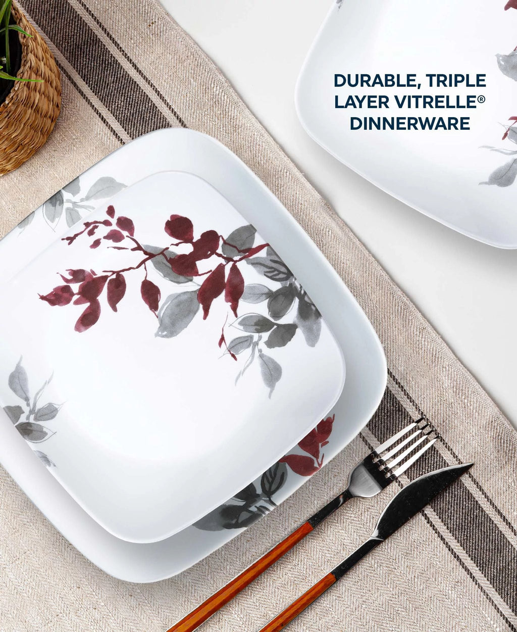 Corelle® Kyoto Leaves 16-piece Dinnerware Set. Service for 4