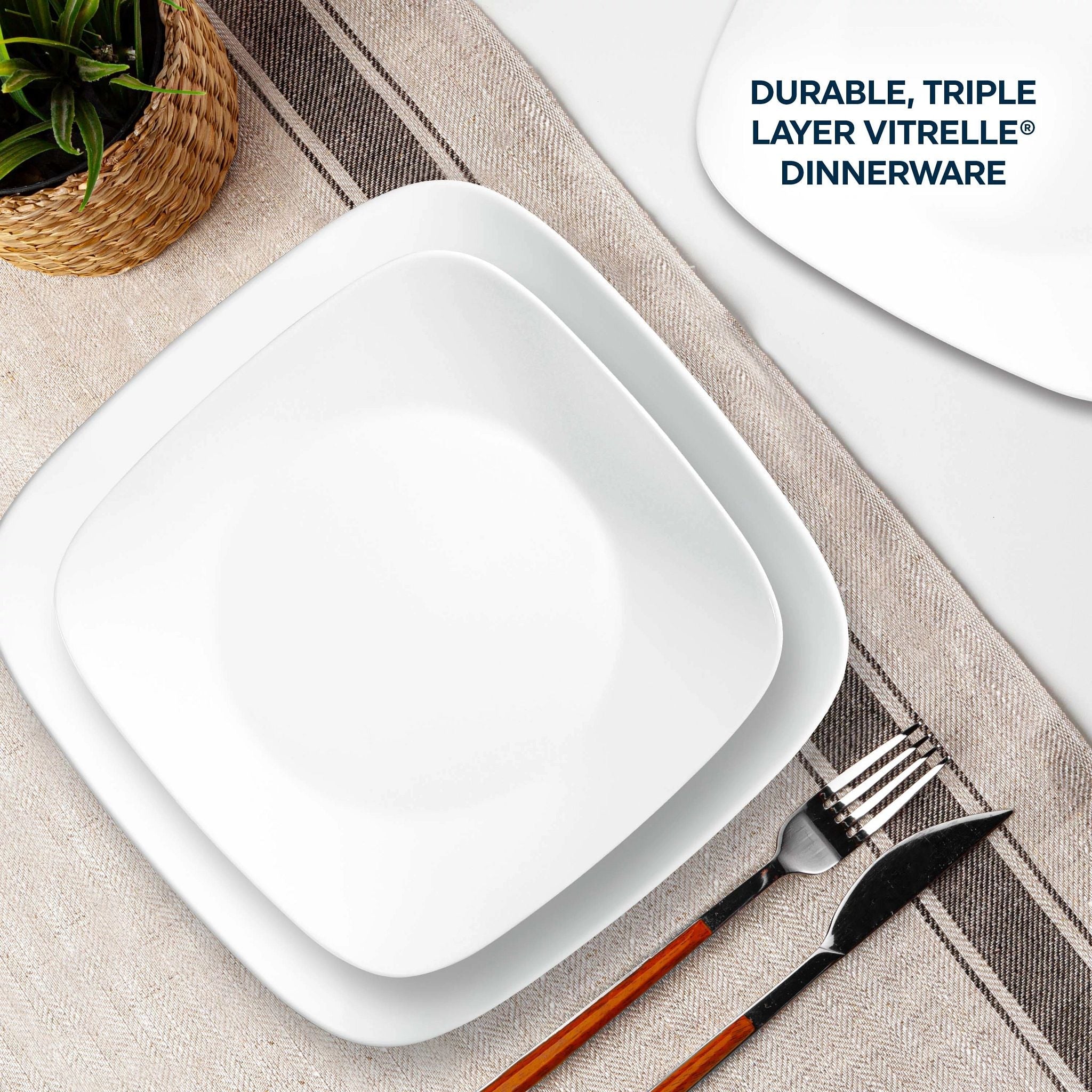 Corelle® Boutique Vivid White 8-piece Dinnerware Set. Service for 4