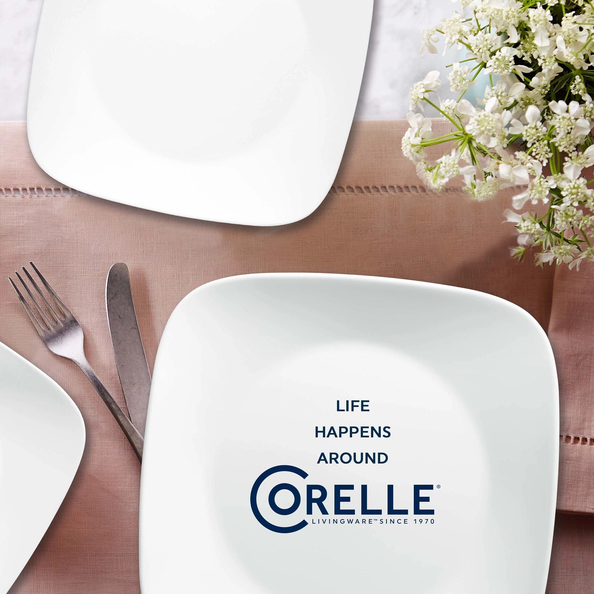 Corelle® Boutique Vivid White 8-piece Dinnerware Set. Service for 4
