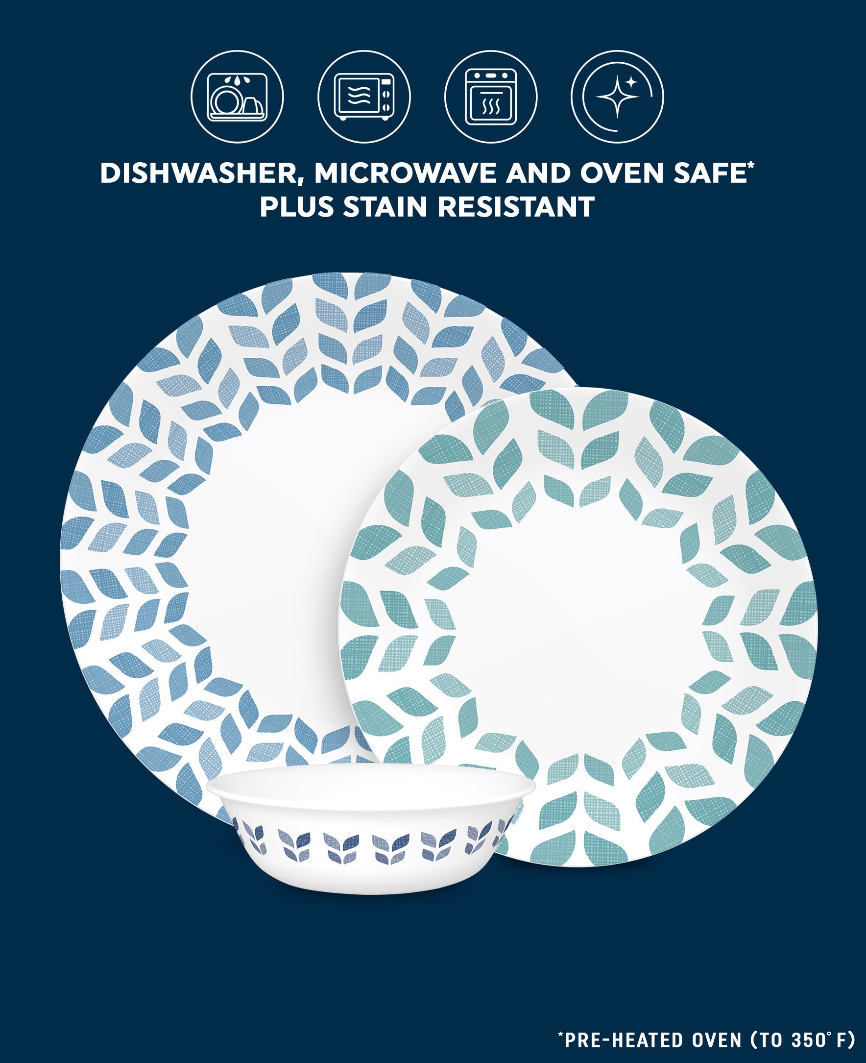 Corelle® Global Collection Northern Pines 12-piece Dinnerware Set. Service for 4