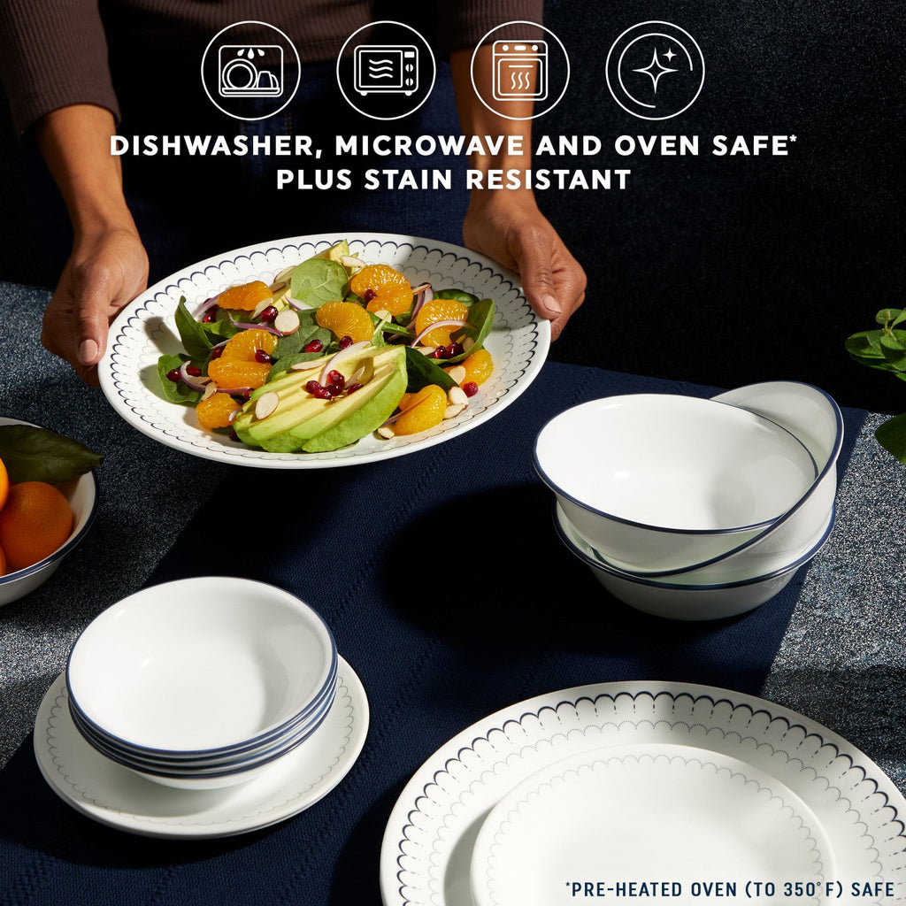 Corelle® Caspian Lace 66-piece Dinnerware Set. Service for 12