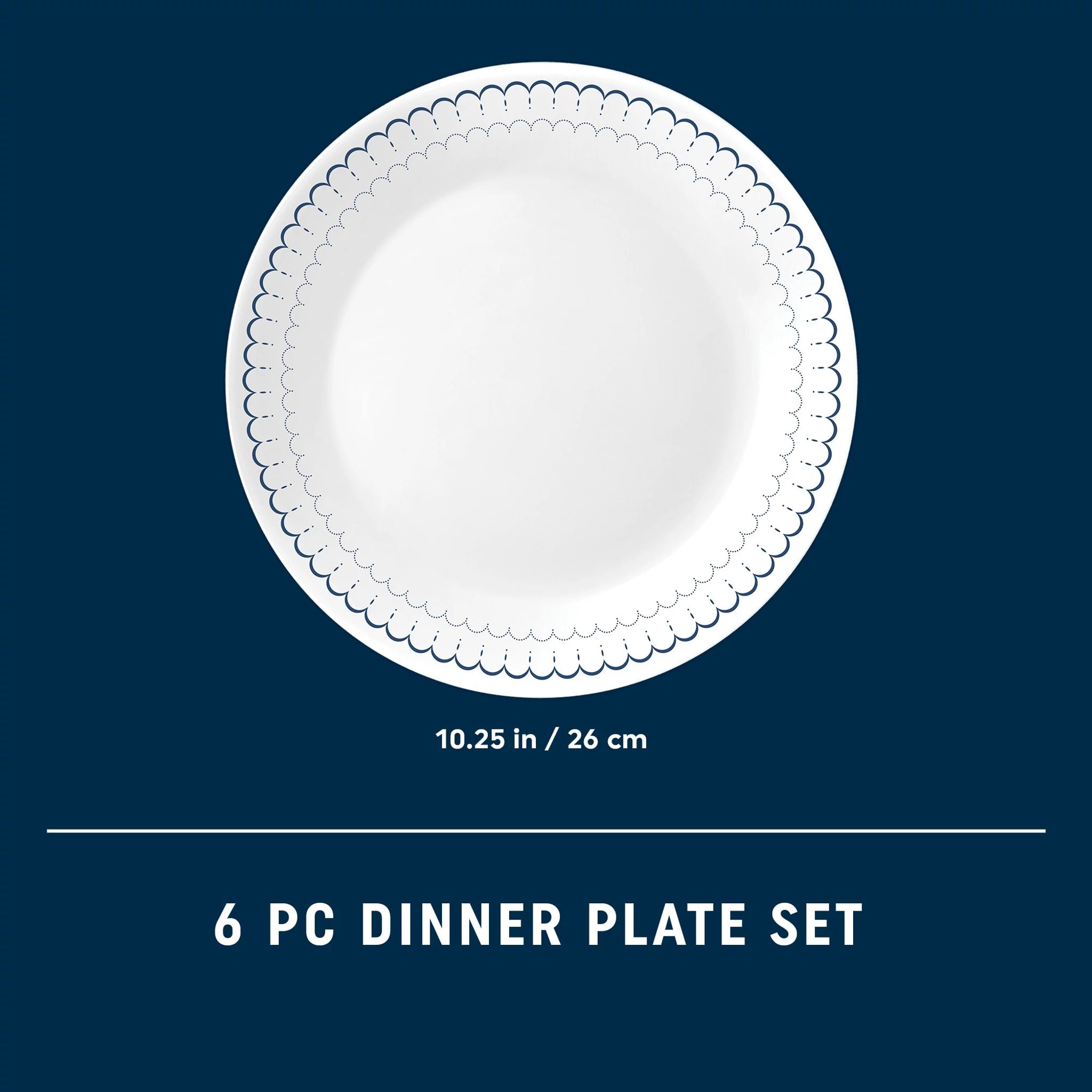 Corelle® Caspian Lace 10.25 Dinner Plates. 6-pack
