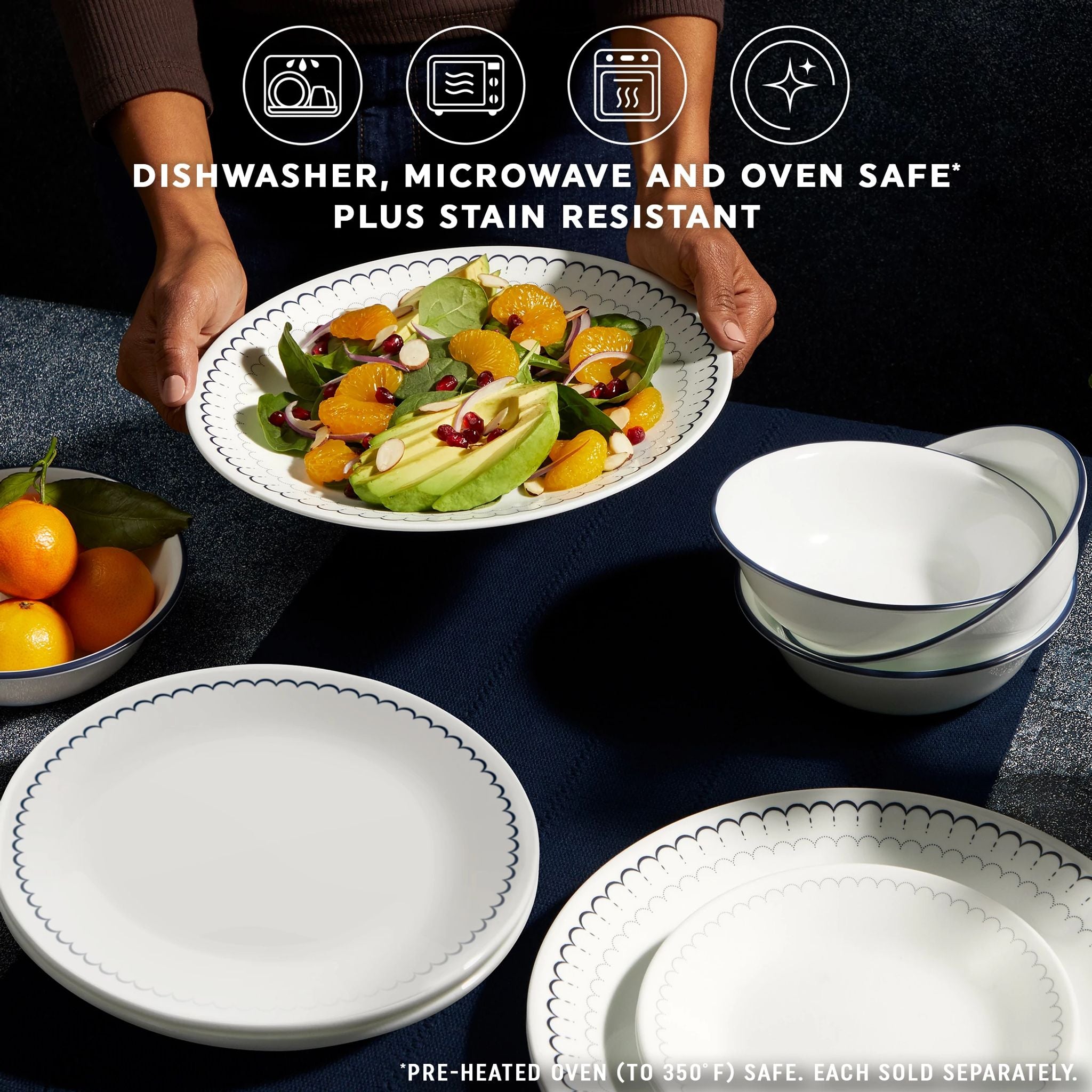 Corelle® Caspian Lace 8.5 Lunch Plate. 6 pack