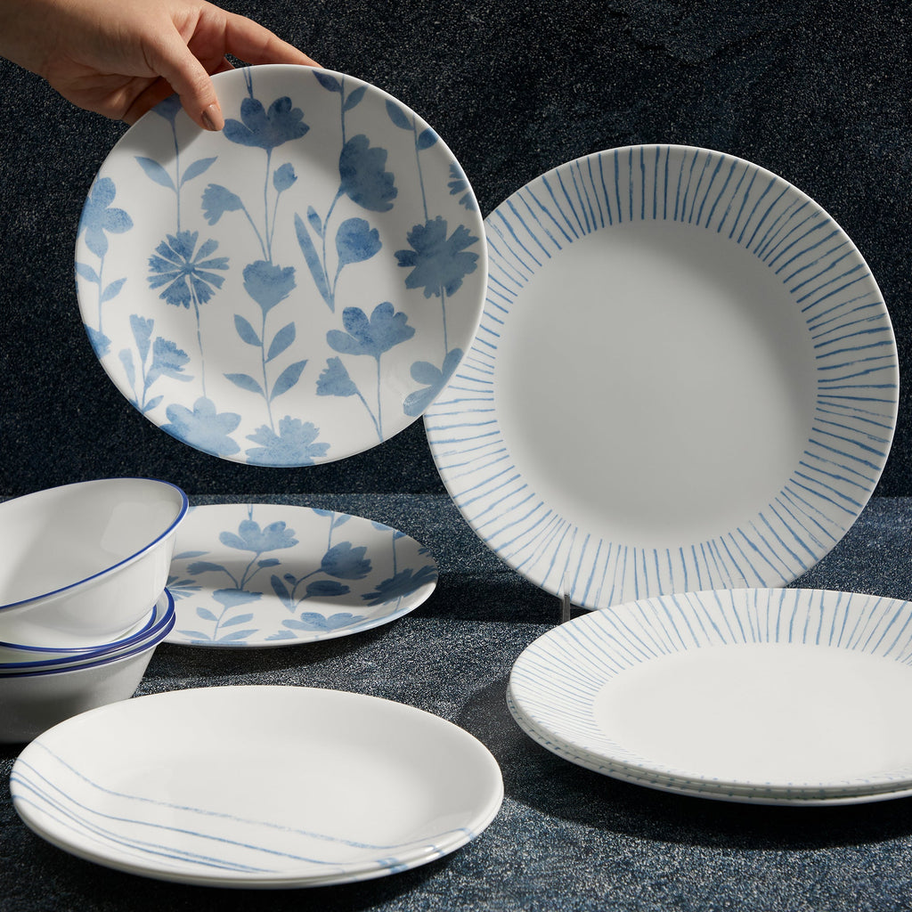 Corelle® Botanical Stripes 12-piece Dinnerware Set. Service for 4