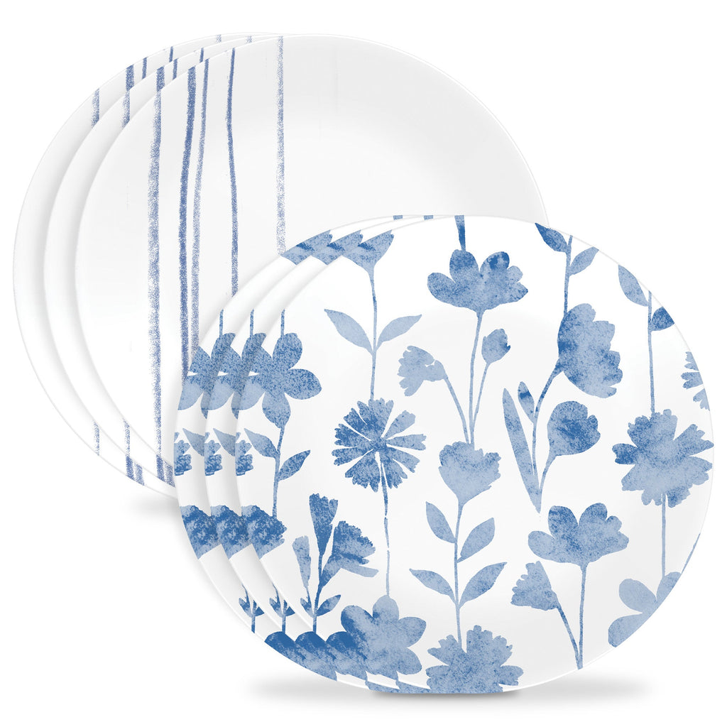 Corelle® Botanical Stripes 8.5 Salad Plates. 6 Pack