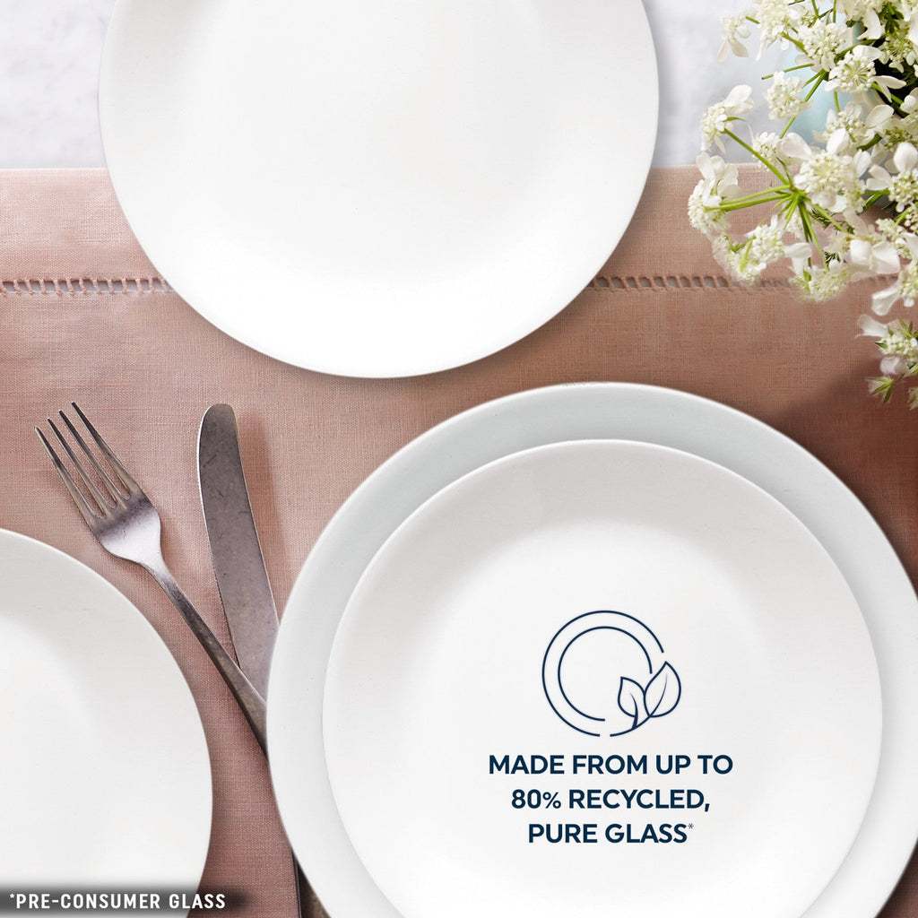 Corelle® Shimmering White Salad and Dinner Plates Set. 8-pack