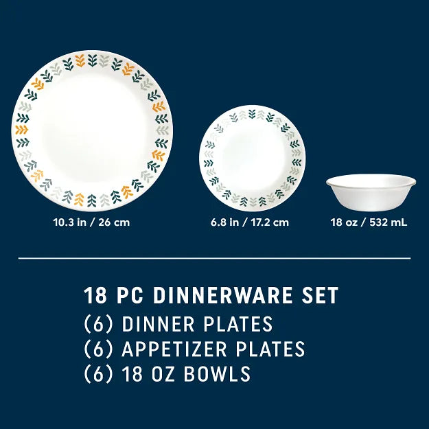 Corelle® Anders 18-piece Dinnerware Set. Service for 6