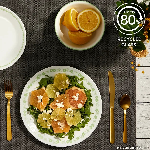 Corelle® Spring Blossom Green 12-piece Dinnerware Set. Service for 4