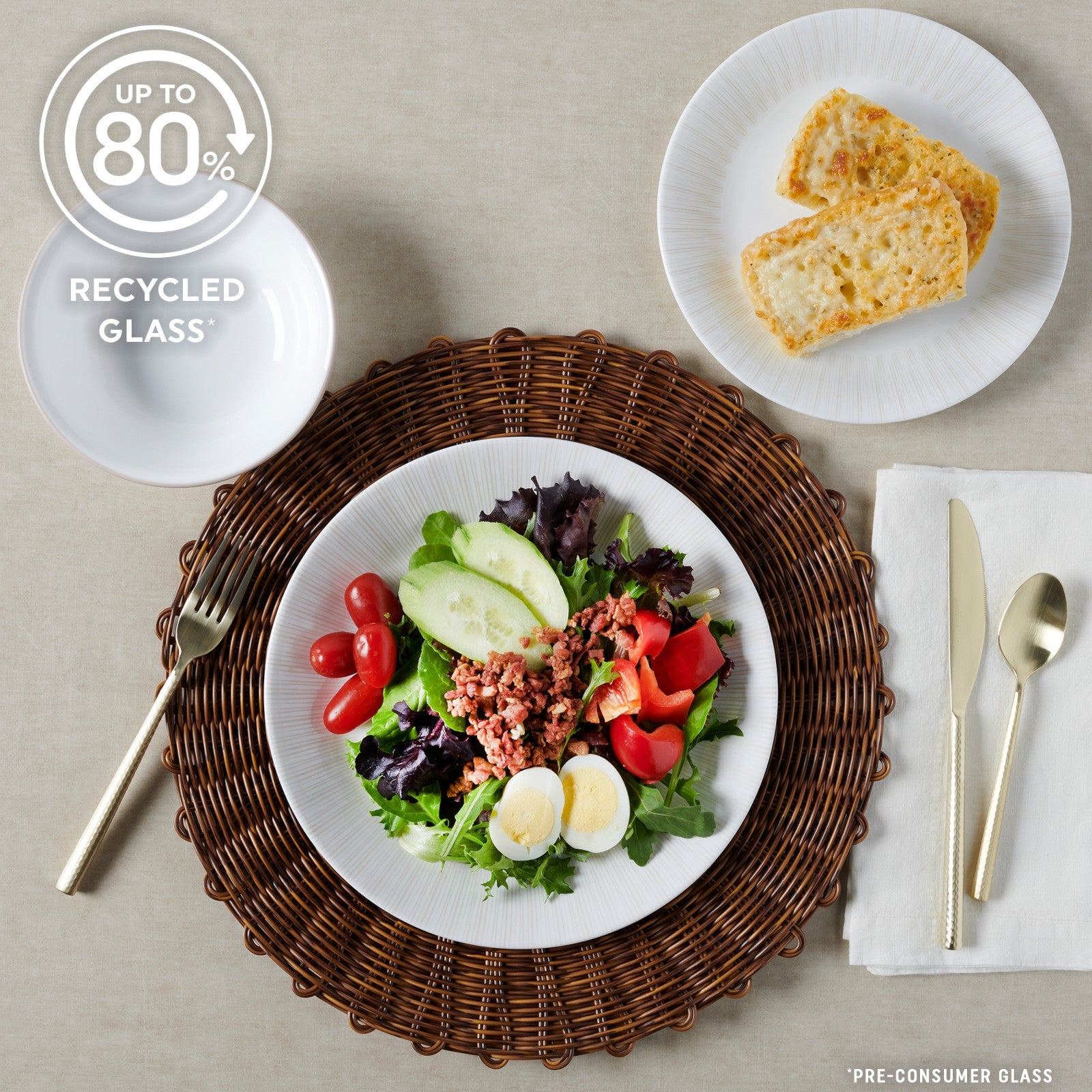 Corelle® Hushed Lines 12-piece Dinnerware Set. Service for 4