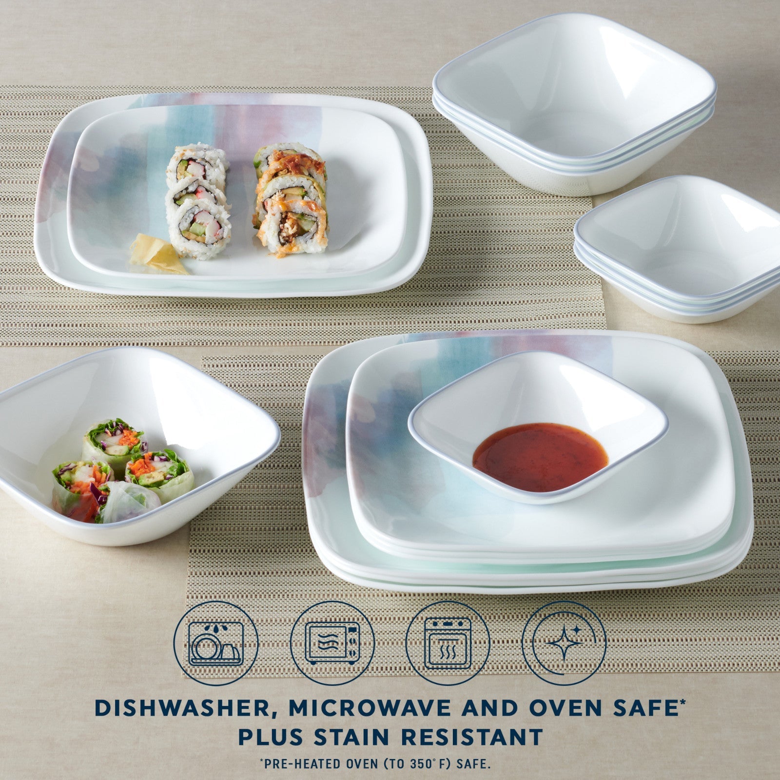 Corelle® Aquarello 16-piece Dinnerware Set. Service for 4