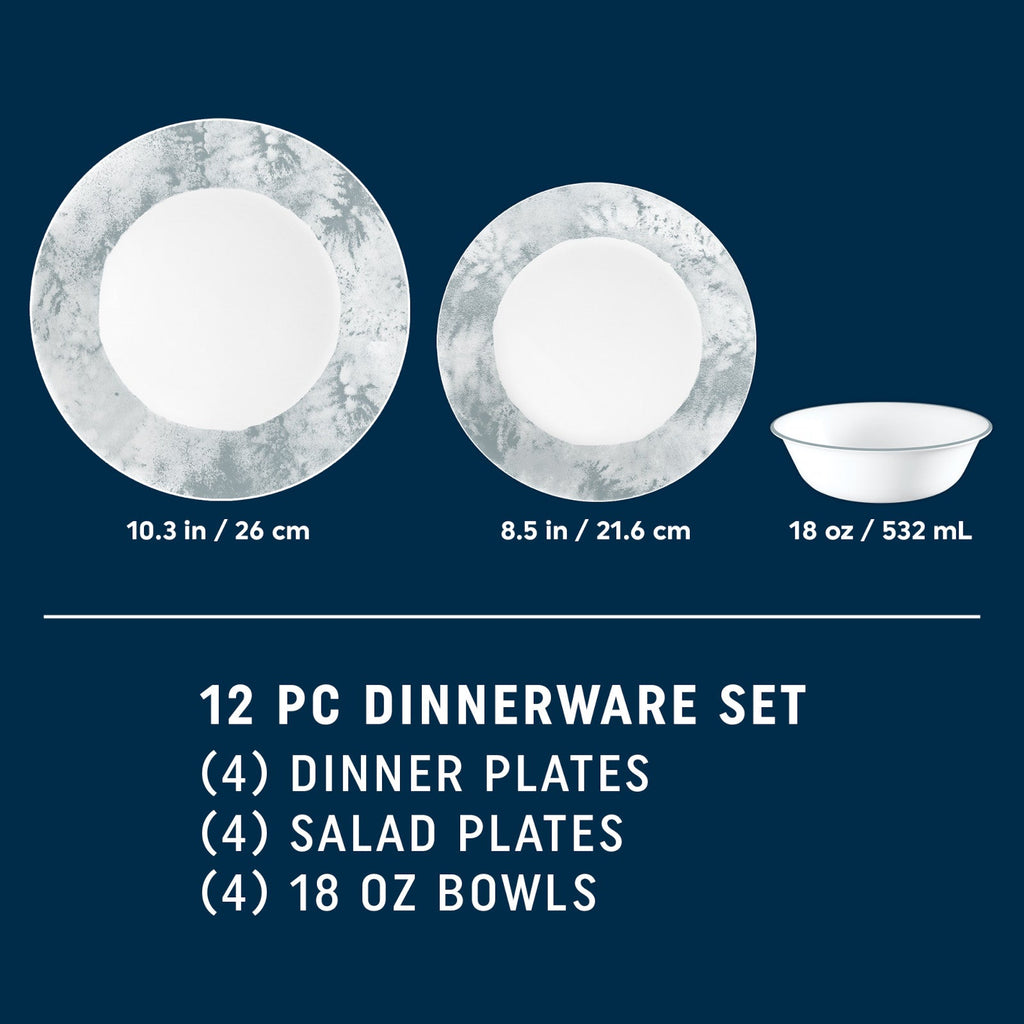 Corelle® Salt Wash 12-piece Dinnerware Set. Service for 4