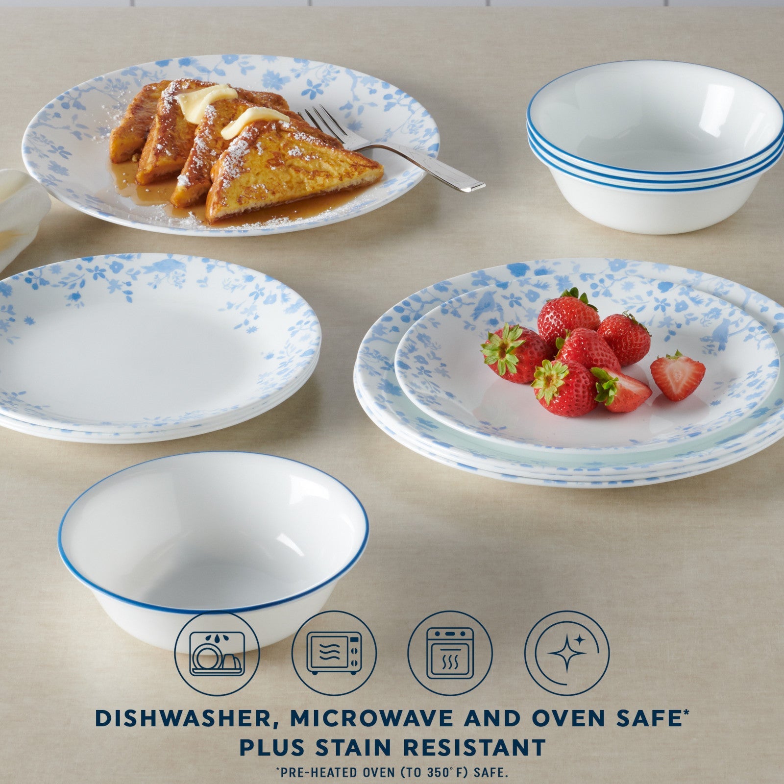 Corelle® Garden Song 12-piece Dinnerware Set. Service for 4