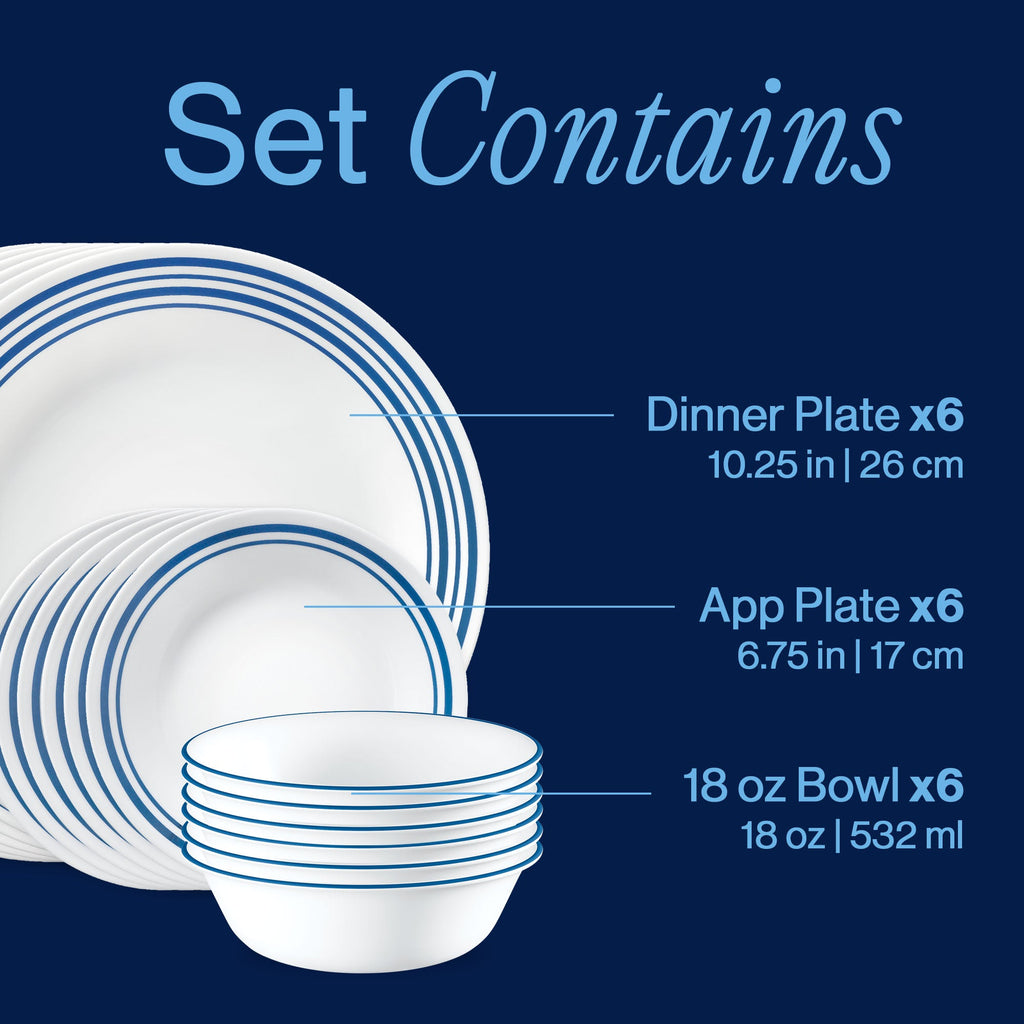 Corelle® Laila 18-piece Dinnerware Set. Service for 6