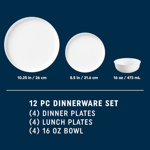 Corelle® Modern Rounds 12pc Set. Service for 4