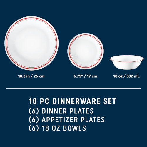 Corelle® Logan 18-pc Dinnerware Set. Service for 6