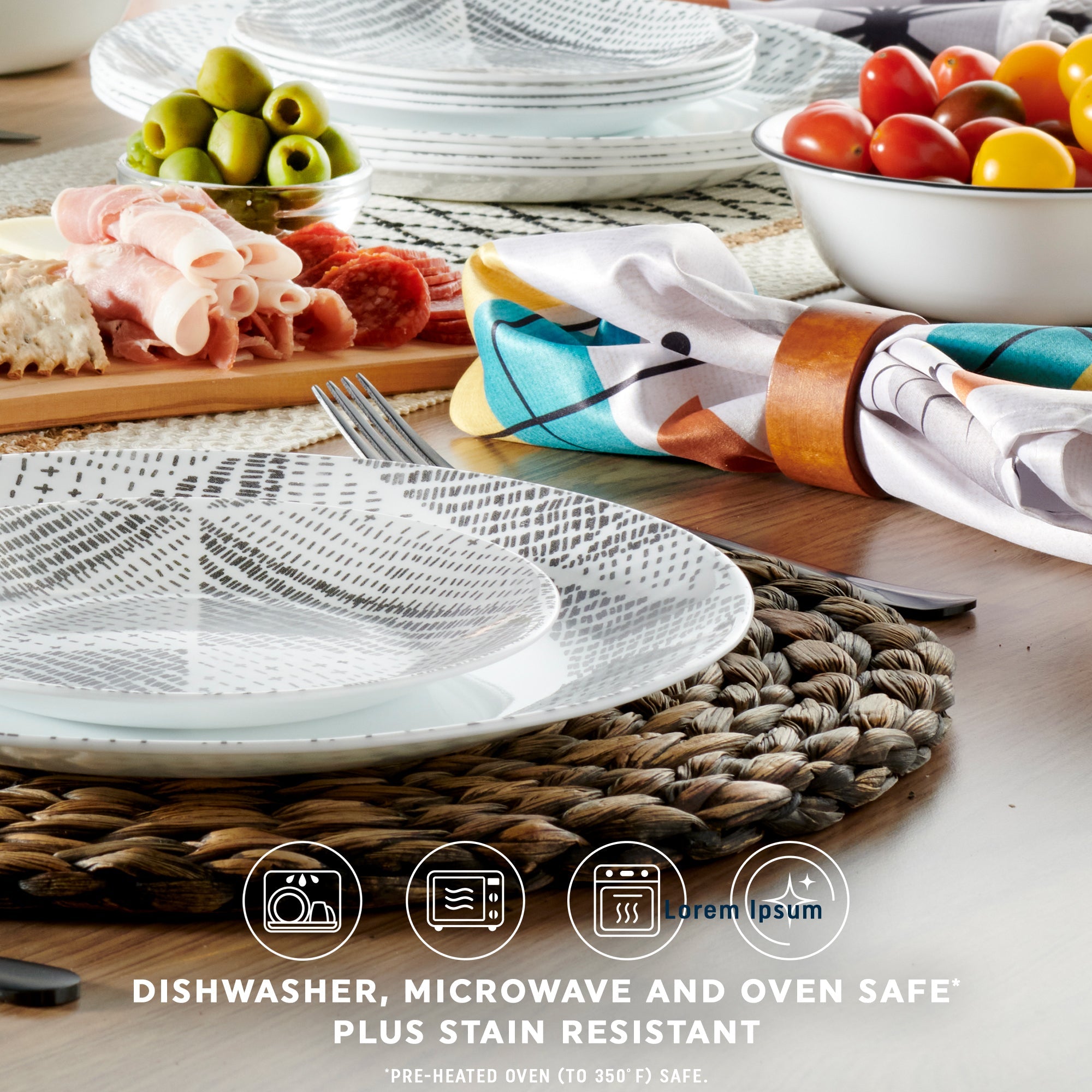 Corelle® Odisha 18-piece Dinnerware Set. Service for 6