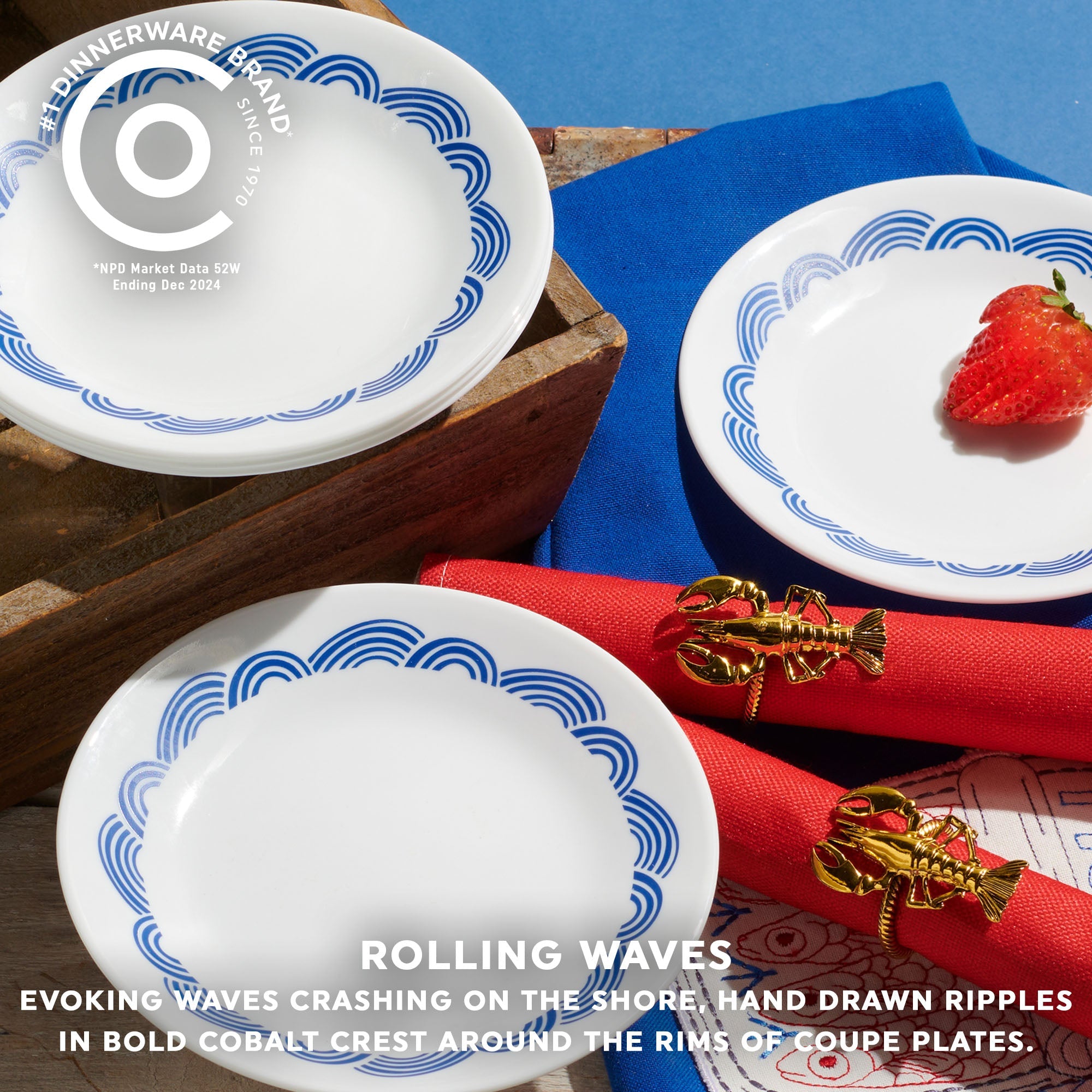 Corelle® Rolling Waves 8.5 Lunch Plate. 6-pack